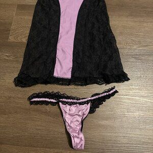 Vintage Lingerie Set Thong and Top